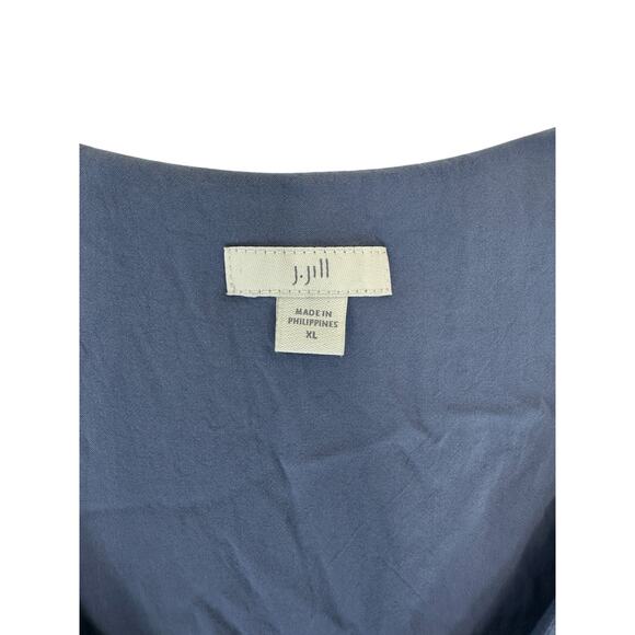 J. Jill Blue Floral Dainty Sleeveless Lightweight Tiered Hem Lagenlook Dress XL - Picture 3 of 12